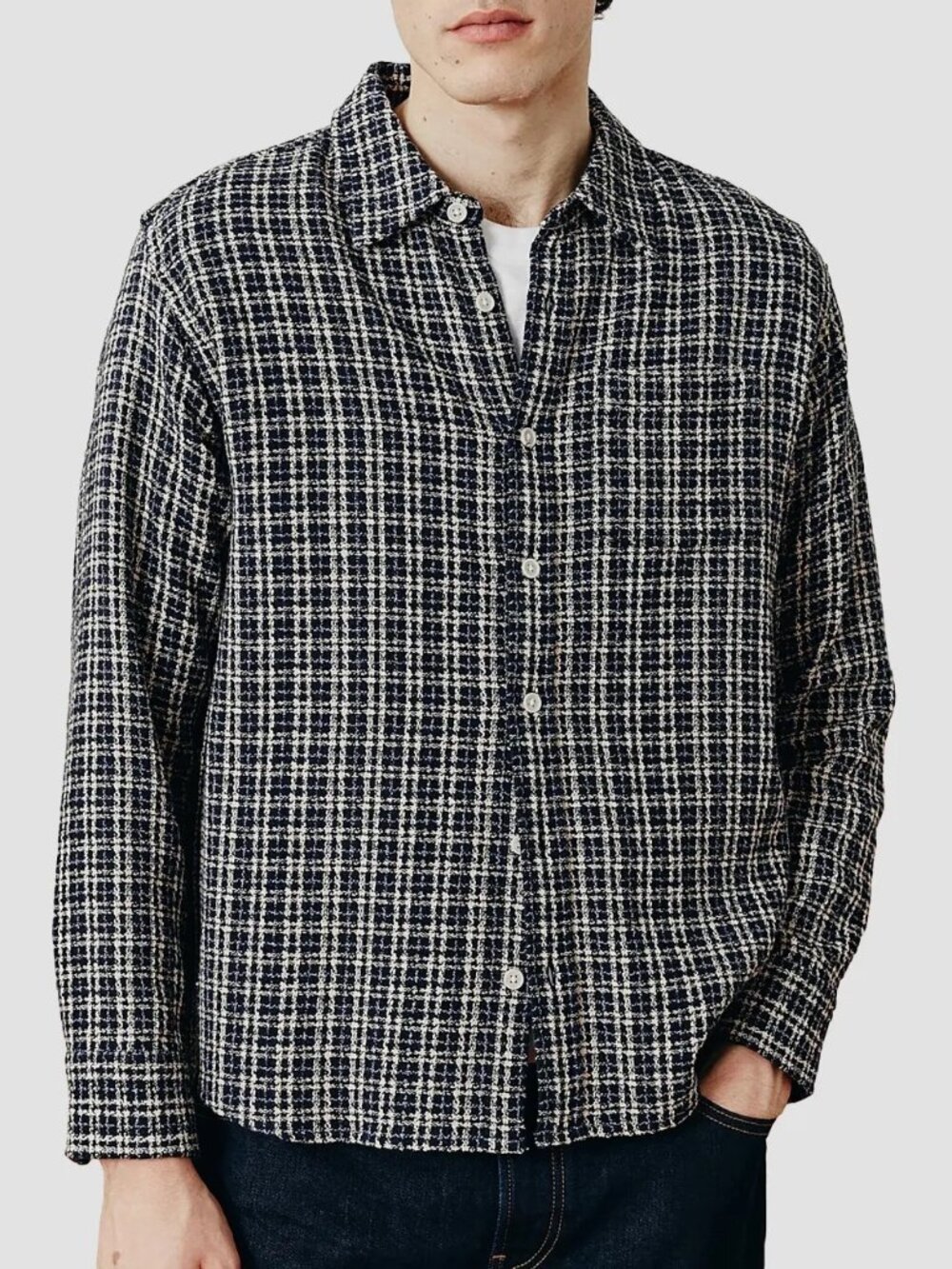 Corridor Snow Check Reverse Tweed Shirt NWT